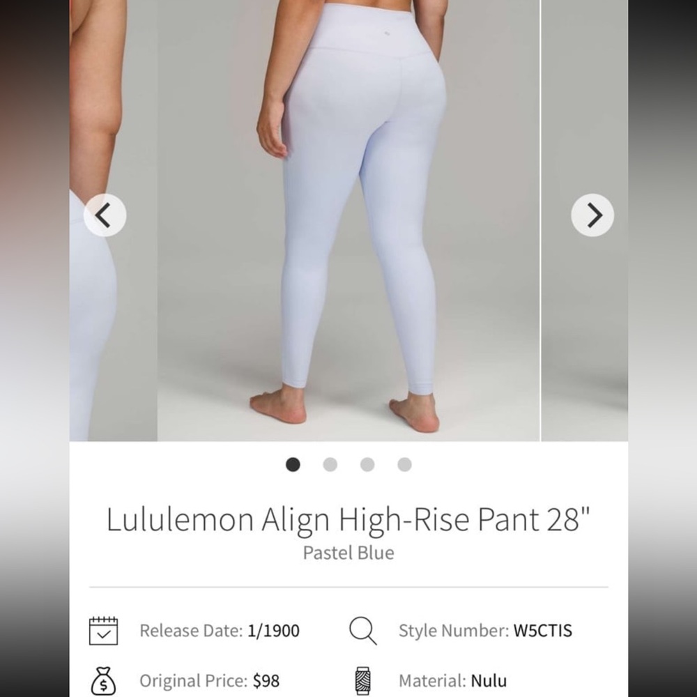 Lululemon Pastel Blue High-Rise Leggings